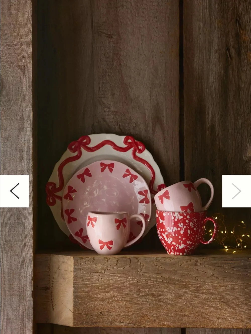 Anthropologie Vida Icon Stoneware Holiday Edition Bow Dessert Plate